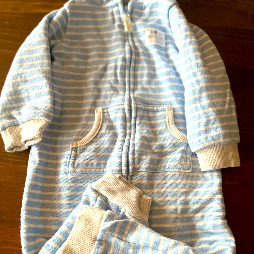 Carter's Blue and White Striped One Piece